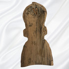  African Tribal Carved Wood Bust Sculpture With Metal And Cloth Accents  a 