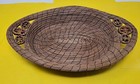 Vintage Hand Woven Oval Basket Walnut Insert Rustic Country Nature Signed Rare 