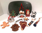 Rustic Basket W  Lot Of 11 Primitive Style Christmas Ornaments Decorations