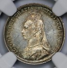 1887 Great Britain Silver 3 Pence Ngc Ms 63