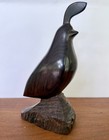 Vintage Mexican Ironwood Quail Sculpture Mid Century Modern Style  Folk Art 1979