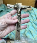 French Wall Cross 6    Art Deco Hartmann Bronze Mid Century Modern Crucifix Cross