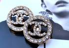 10 Pcs Chanel Cc Round Clear Rhinestone Buttons 22mm Set Of 10
