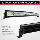 Roof 52   In Curved Led Light Bar Spot Flood Combo Driving Offroad For Truck Suv
