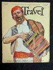Travel Magazine Cover January 1928 Color Lithograph With Ads On Back