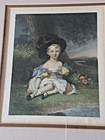 J Lucas Framed Print 12 x13  Vintage Art Victorian Child 1554