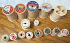 Vintage Wooden Thread Spools Empty Assorted Size Lot Of 15 Pieces