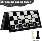 Travel Chess Set  10 Inch Magnetic Chess Board With 2 Extra Queen Portable Foldi