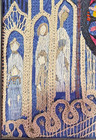 Framed Abstract Crewel Embroidered Chapel L Wall Hanging  Mcm Art
