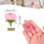 100 Pcs 1 18 Inch Mini Artificial Rose Flower Heads Silk Bouquet  Pink