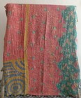 Reversible Kantha Lot Twin Quilt Indian Vintage Handmade Blanket Throw Patchwork