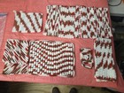Crocheted Cotton Dishcloth Set  5pc White   Rust  Machine Washable