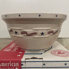 Longaberger Pottery 1998 Large All American Mixing Bowl 10  Diameter Made In Usa