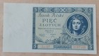 Poland 5 Zlotyh  1930 Pick 72 Aunc-unc Dp  0197403