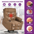 Electric Power Lift Recliner Chair Elderly Heated Vibration Massage Sofa Brown