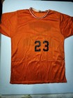 Vintage 1980s Mesh Jersey Shirt Large Orange Electric Hose   Rubber  23