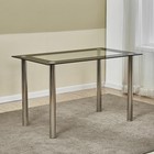 5 Piece Dining Set Glass Top Table And 4 Leather Chair For Kitchen Dining Room