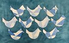 10 Primitive Antique Cutter Quilt Blue steller Jay birds  Scrapbooking  Applique