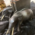 Made In Kenya  Elephant Bookends  The Elephant Is Leaning Into The Book