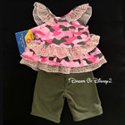 Build-a-bear Pink Camo Leopard Top  Olive Pants Retired Teddy Clothes Outfit Nwt