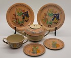 Vintage Ohio Art Tin Litho Tea Set Cinderella 8 Pieces Fairy Tale 1930 s