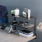 Vivo Black Clamp-on 24  Above Or Below Desk 2-tier Shelving Unit  Desk Organizer