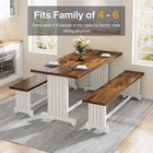 47  Small Dining Table Set  3-piece Kitchen Table With 2 Benches For Apartment