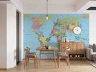 3d Blue Sea World Map Wall Murals Wallpaper Murals Wall Sticker Wall 75