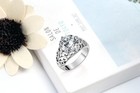 Women Stainless Steel 6 5ct Round Clear Cz Engagement Wedding Ring Band Size 5-9