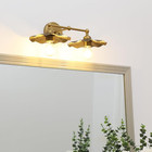2 Lights Hardwired Metal Wall Sconce  Brass Gold Bathroom Vanity Lights  Vintage