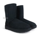 Ugg Classic Short Ii Black Suede Fur Boots Womens Size 9  new-