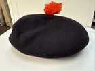 Robert Mackie Black Plain Balmoral Hat With Pompom Scottish Highland Size 7 1 8
