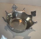 Vintage Arthur Court Aluminum Crown Nut Bowl Madi Gras Dish Wine Caddy Signed