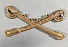 Us Cavalry Late 1800 s Crossed Sabers Kepi Hat Pin Vintage Military Brass 3 1 4 
