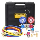 Favorcool Hvac Gauges Ac Manifold Gauge Set For R410a R134a R22 Refrigerant    