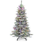 Taus 6 5ft Pre-lit Snow Flocked Artificial Christmas Tree With 760 Branch Tips