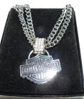 New In Box - Fanklin Mint - Harley Davidson Motorcycles Necklace With Crystals