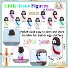 100 Pcs Little Jesus Figures Mini Rubber Jesus Toys Jesus Love You Mix 10 Color