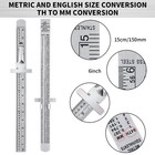Frienda 2 Pcs 6 Inch Metal Pocket Ruler Mini Stainless Steel Clip Scale Clear