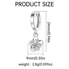 925 Sterling Silver Flower Drop Earrings Women Platinum-plated Hoop Design 819