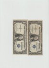 2 Notes 1935   h With Motto   G Without Motto  One Dollar Silver Certificate
