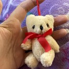 Vintage Mini Plush Tan Teddy Bear Christmas Ornament Stuffed Animal