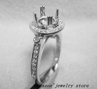 Solid 14k White Gold Natural Diamond Semi Mount Engagement Ring  