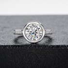 3ct Moissanite Engagement Ring Round Cut Dcolor Vvs1 Wedding Band Gift For Women