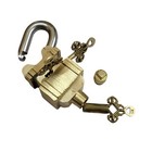 Antique Padlock Brass Hand Crafted Working 6 Keys Square Trick Puzzle Padlock