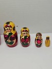 Vintage Handpainted Russian Wooden Matryoshka Stacking Nesting Dolls Set Of 7
