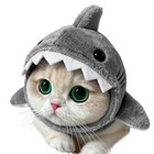 Cute Cat Costume Warm Shark Hat For Cats Adjustable Soft Small Pet Headwear Hat