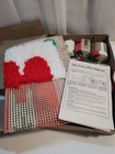 Vintage 1980 Caron Christmas Welcome Latch Hook Kit Rug K3177 33  X 17  Read