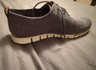 Cole Haan Men   s Gray Knit Lace-up Sneakers Lightweight Breathable 10m C27697