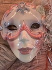 Vintage Clay Art   Sf Usa   1 92   Ceramic Face Mask      Flapper Girl    8   